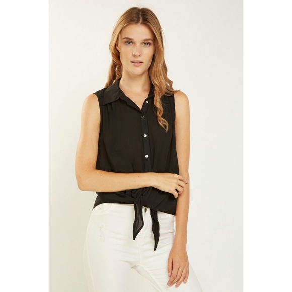 Urban Outfitters Tops - 🎁 FREE w/ BUNDLE LIME BLUE Chiffon Tie Top